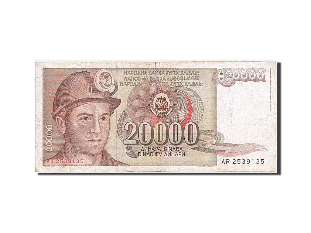 Banknote, Yugoslavia, 20,000 Dinara, 1987, 1987-05-01, VF(20-25)