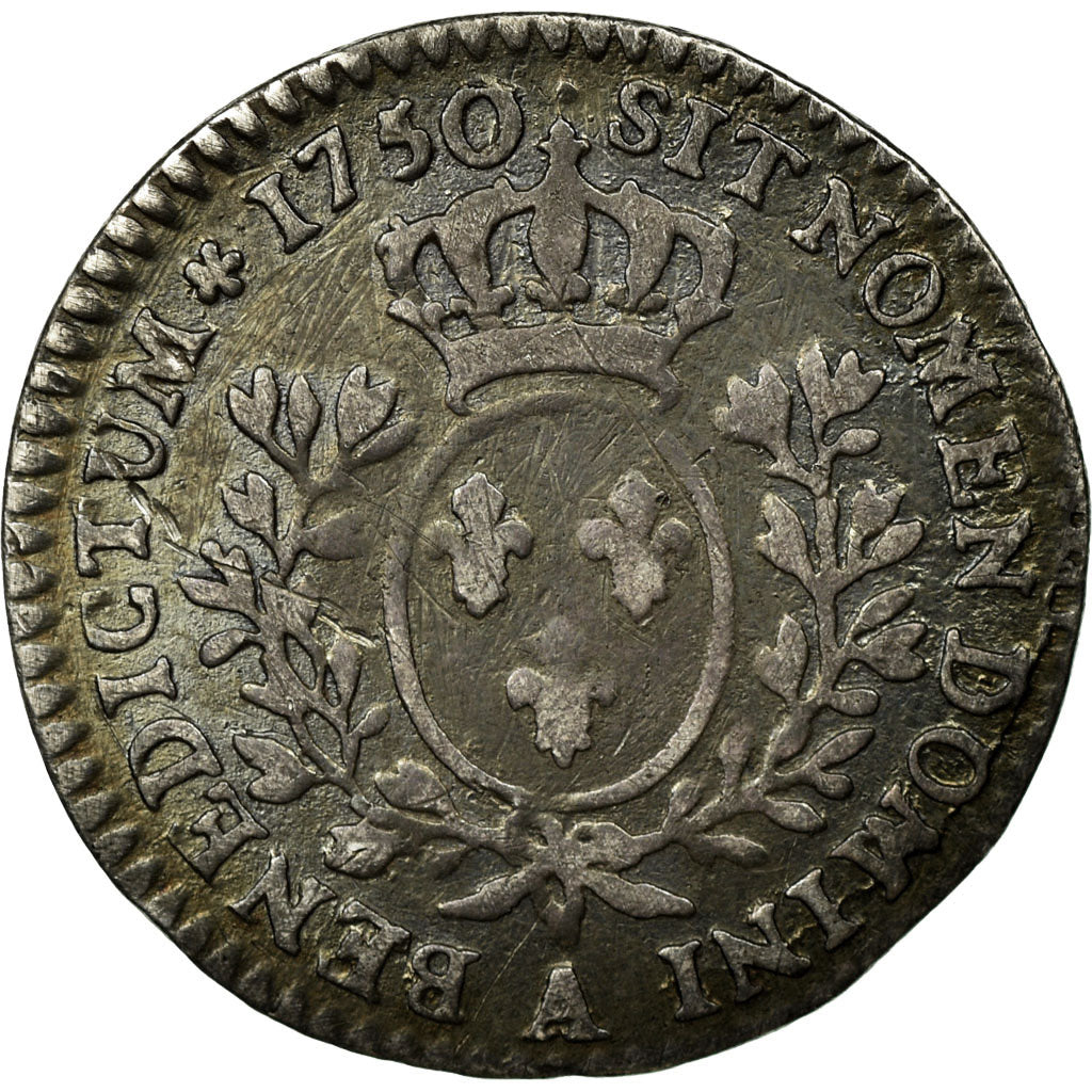Francia, Louis XV, 12 Sols, 1/10 ECU, 1/10 Écu au bandeau, 1750, Paris, Plata