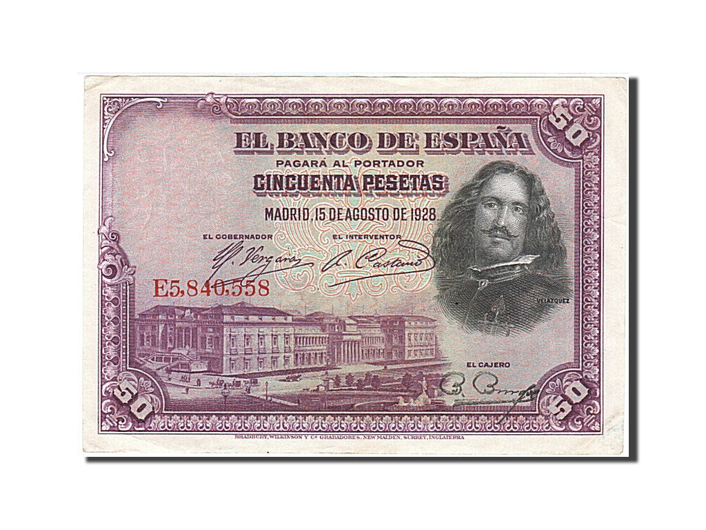 Banconote, Spagna, 50 Pesetas, 1928, 1928-08-15, SPL-