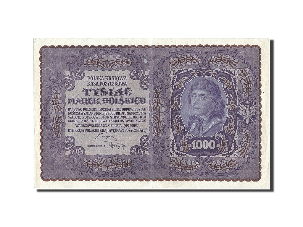 Banconote, Polonia, 1000 Marek, 1919, 1919-08-23, SPL-