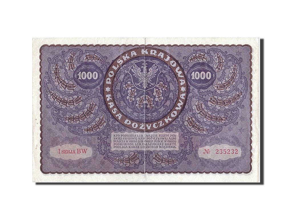 Banconote, Polonia, 1000 Marek, 1919, 1919-08-23, SPL-