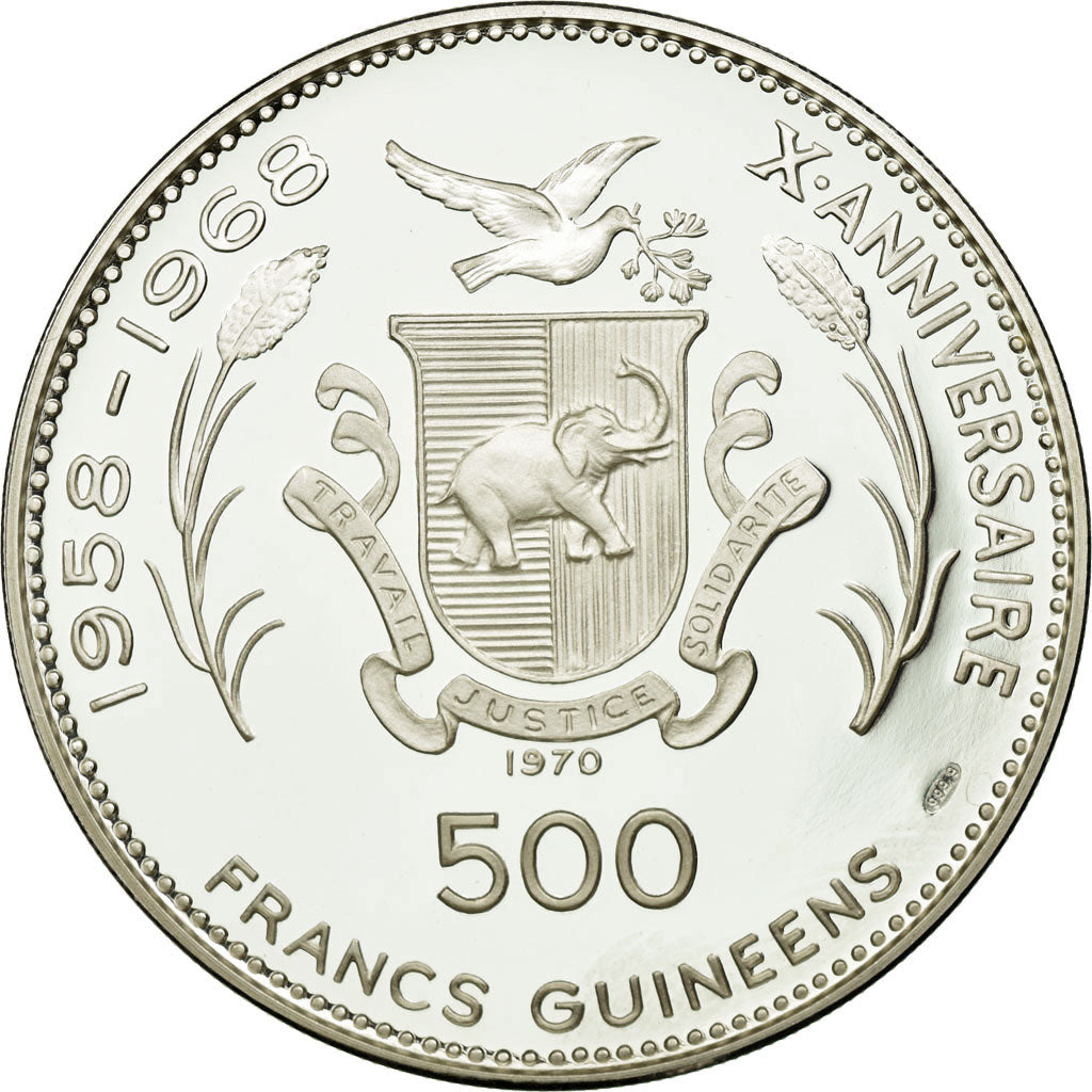 Guinea, 500 Francs, 1970, Argento, FDC, KM:22