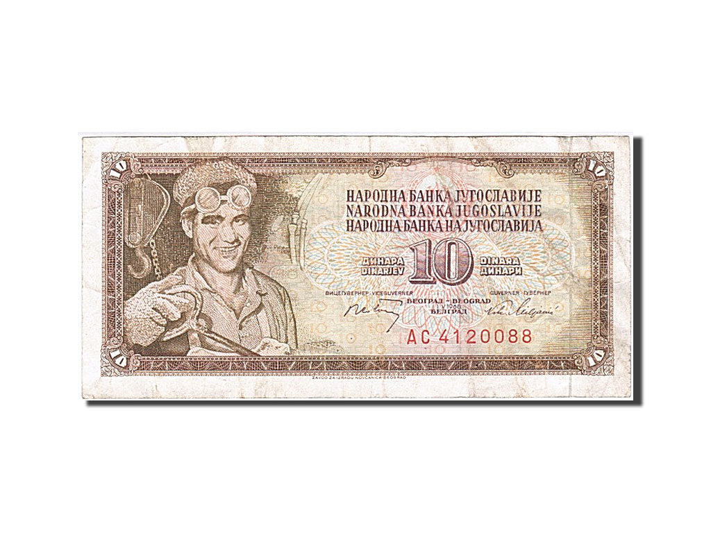 Banconote, Iugoslavia, 10 Dinara, 1968, 1968-05-01, BB