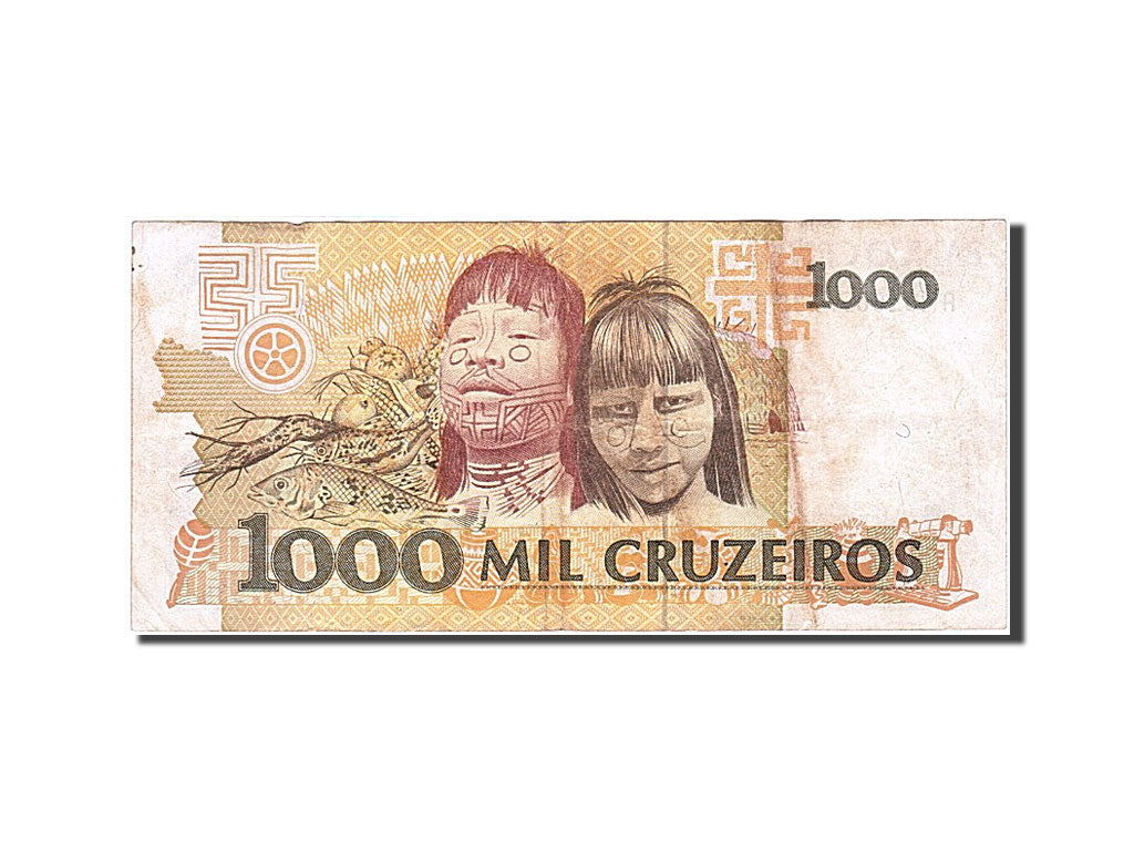 Banconote, Brasile, 1000 Cruzeiros, 1990, BB