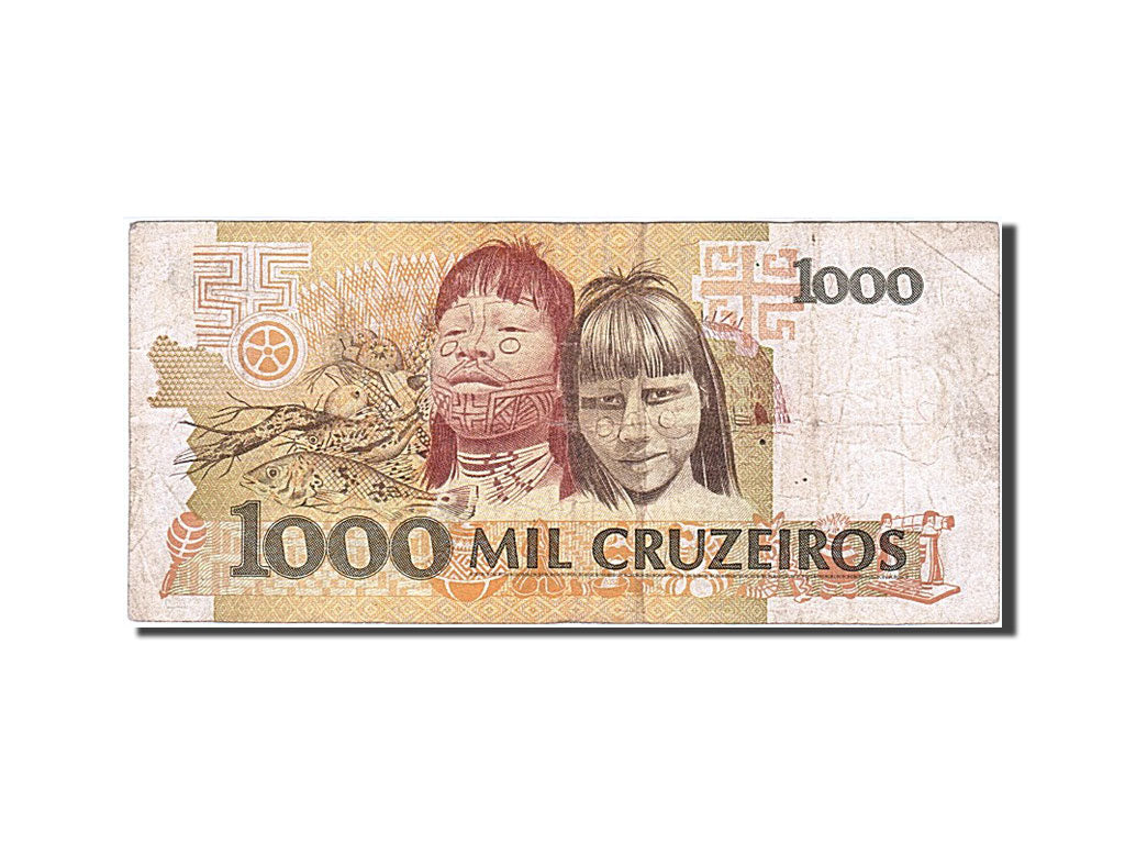 Banknote, Brazil, 1000 Cruzeiros, 1990, VF(20-25)