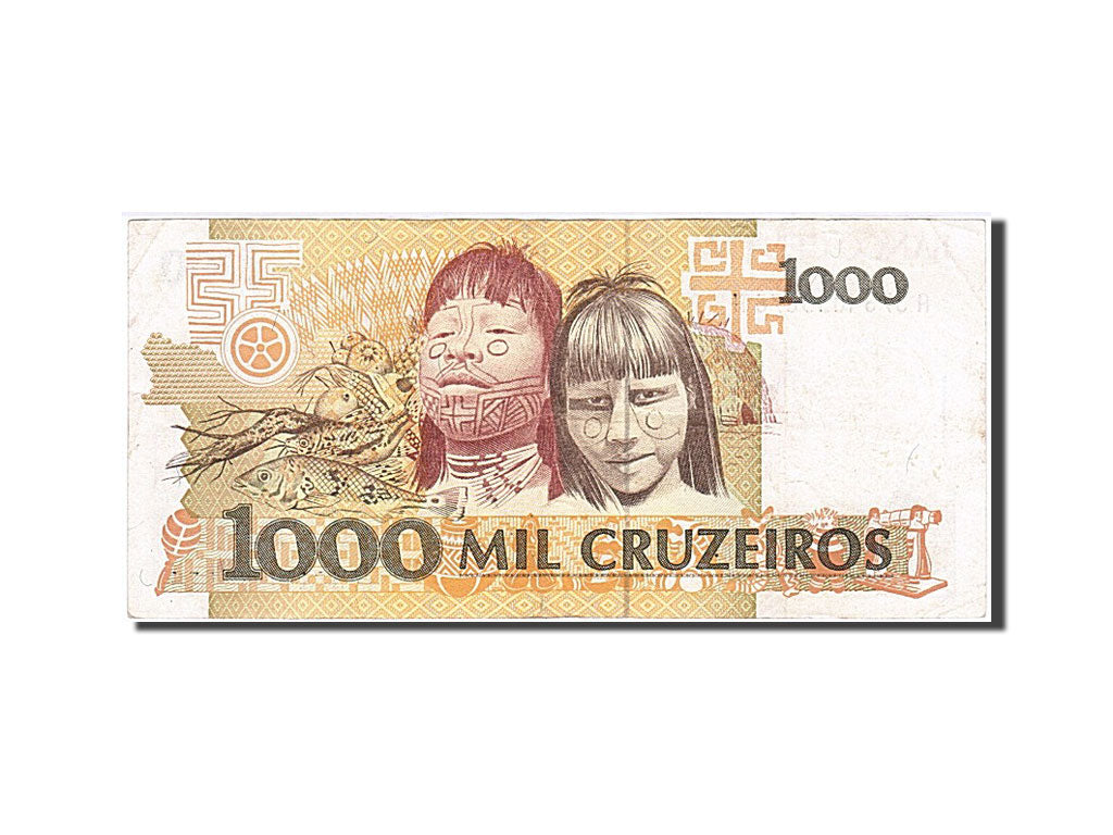 Banconote, Brasile, 1000 Cruzeiros, 1990, BB