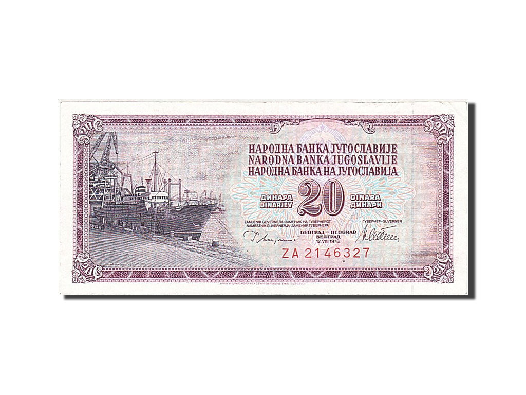 Banconote, Iugoslavia, 20 Dinara, 1978, 1978-08-12, SPL-