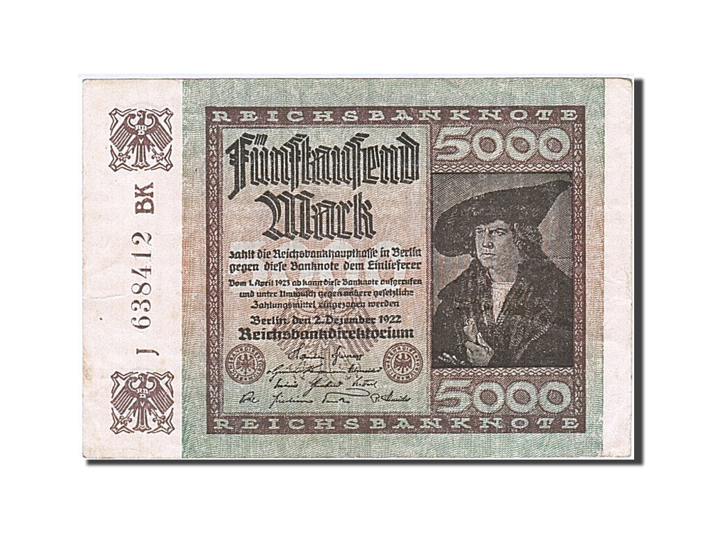 Banknote, Germany, 5000 Mark, 1922, 1922-12-02, AU(55-58)