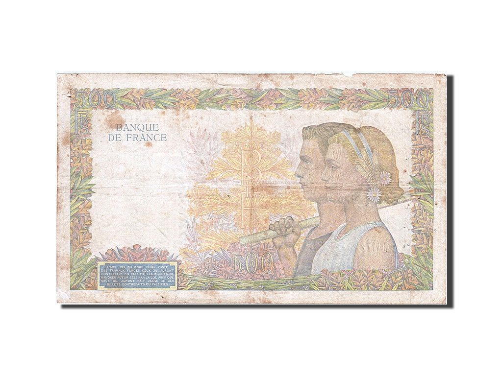 Banconote, Francia, 500 Francs, 500 F 1940-1944 ''La Paix'', 1940, 1940-10-17