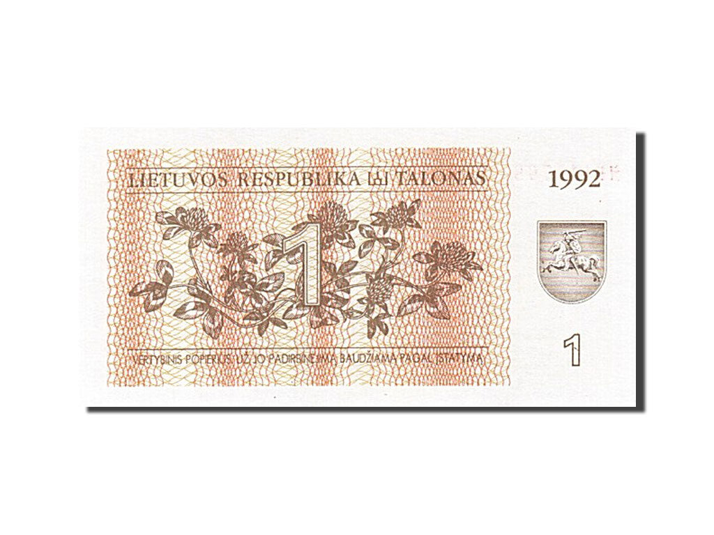 Banknote, Lithuania, 1 (Talonas), 1992, UNC(65-70)