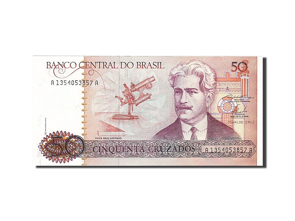 Banknote, Brazil, 50 Cruzados, 1986, AU(55-58)
