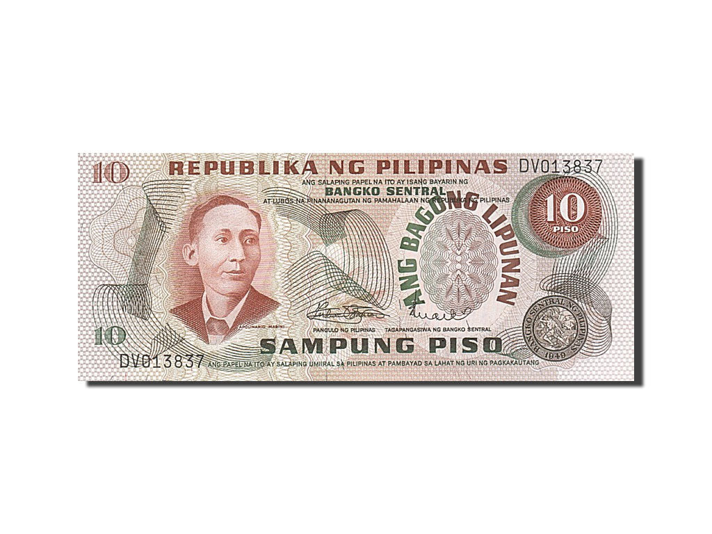 Banknote, Philippines, 10 Piso, 1969, UNC(65-70)