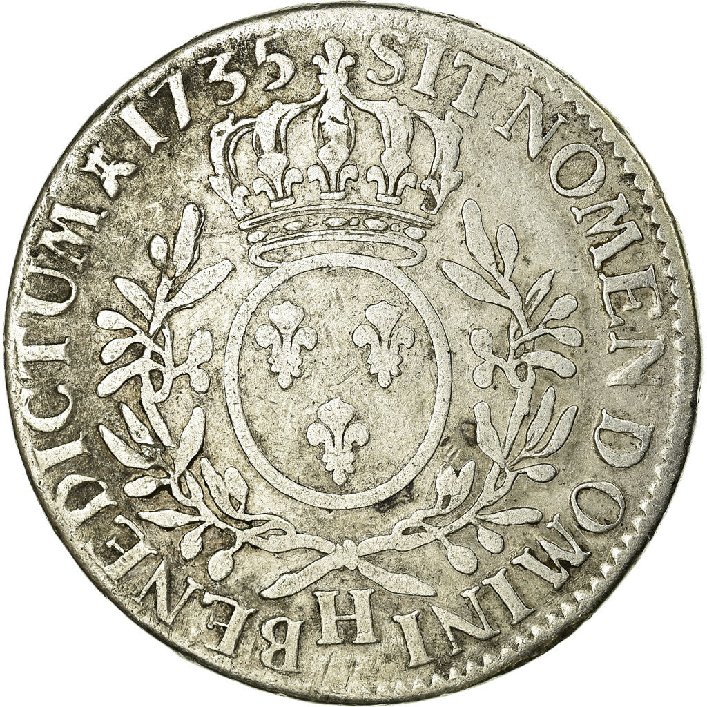 France, Louis XV, Ecu, Écu aux branches d'olivier, 1735, La Rochelle, Silver
