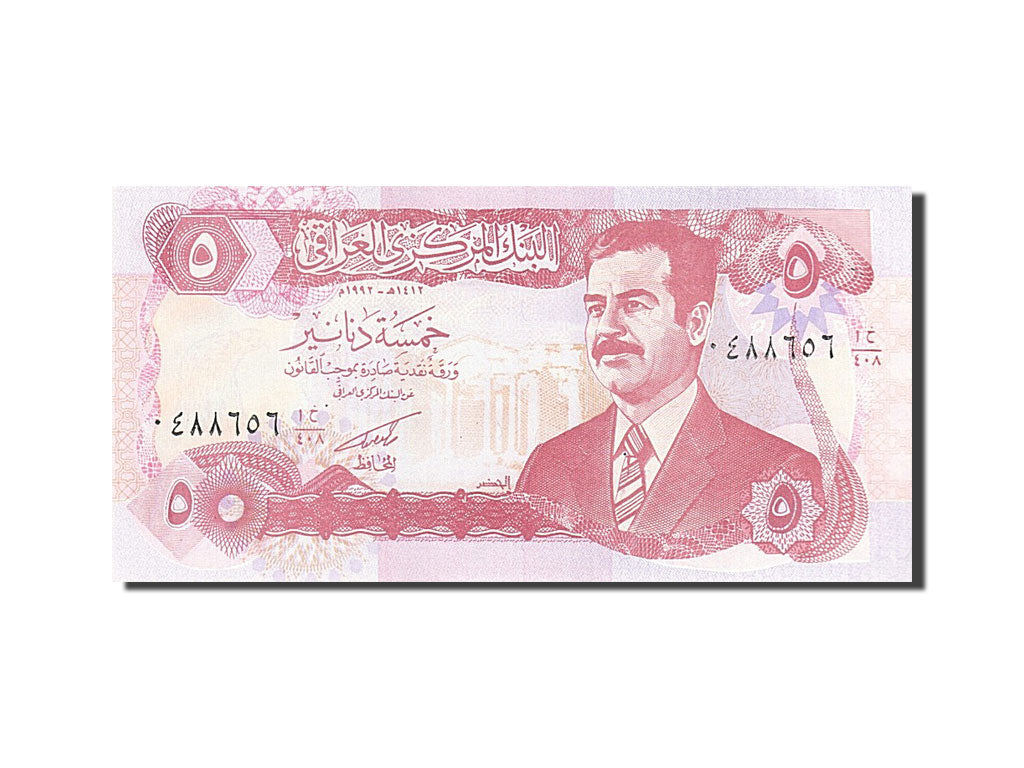 Billet, Iraq, 5 Dinars, 1992, SPL