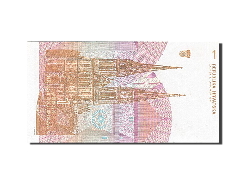 Billet, Croatie, 1 Dinar, 1991, 1991-10-08, SUP+
