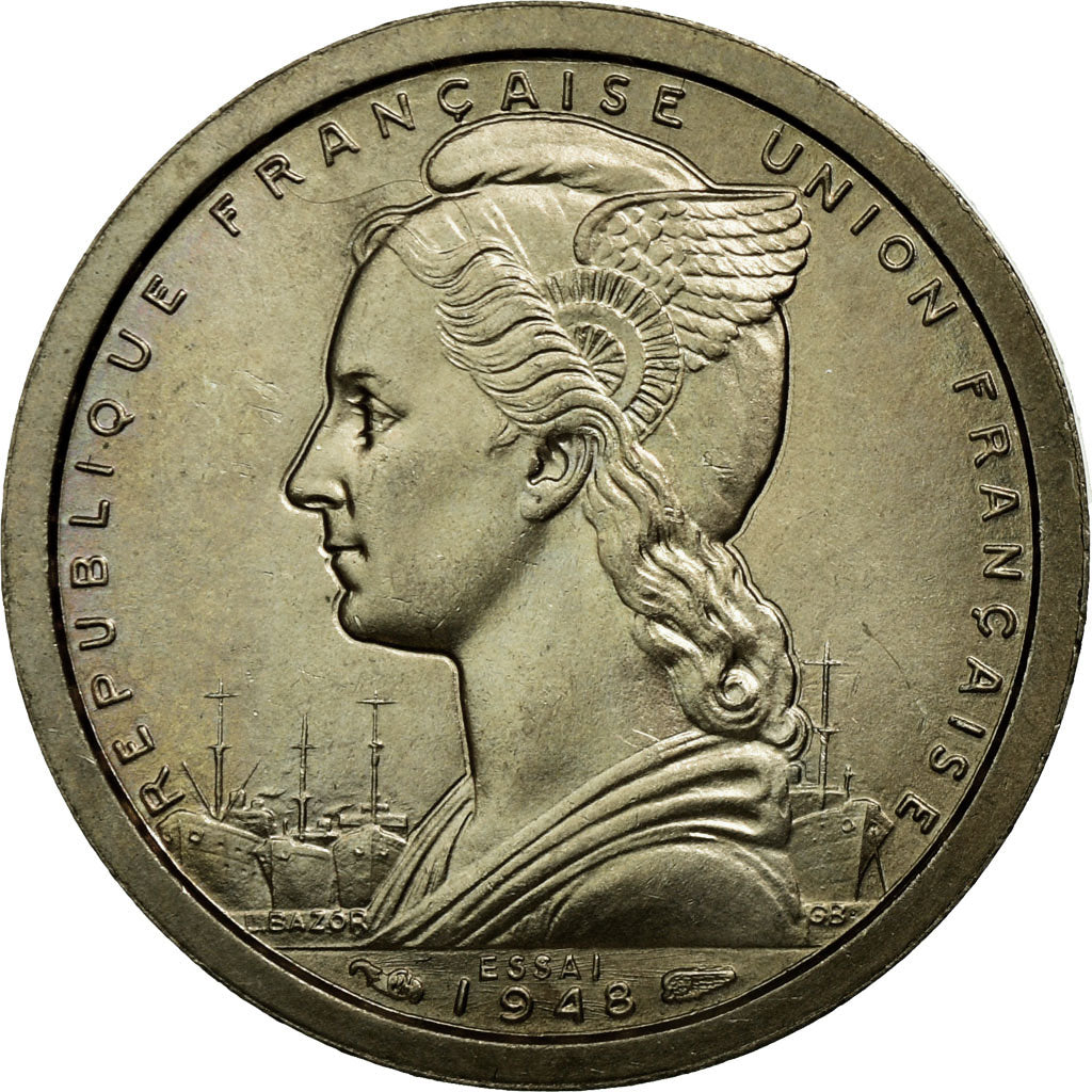 French West Africa, Franc, 1948, Copper-nickel, MS(65-70), Lecompte:4