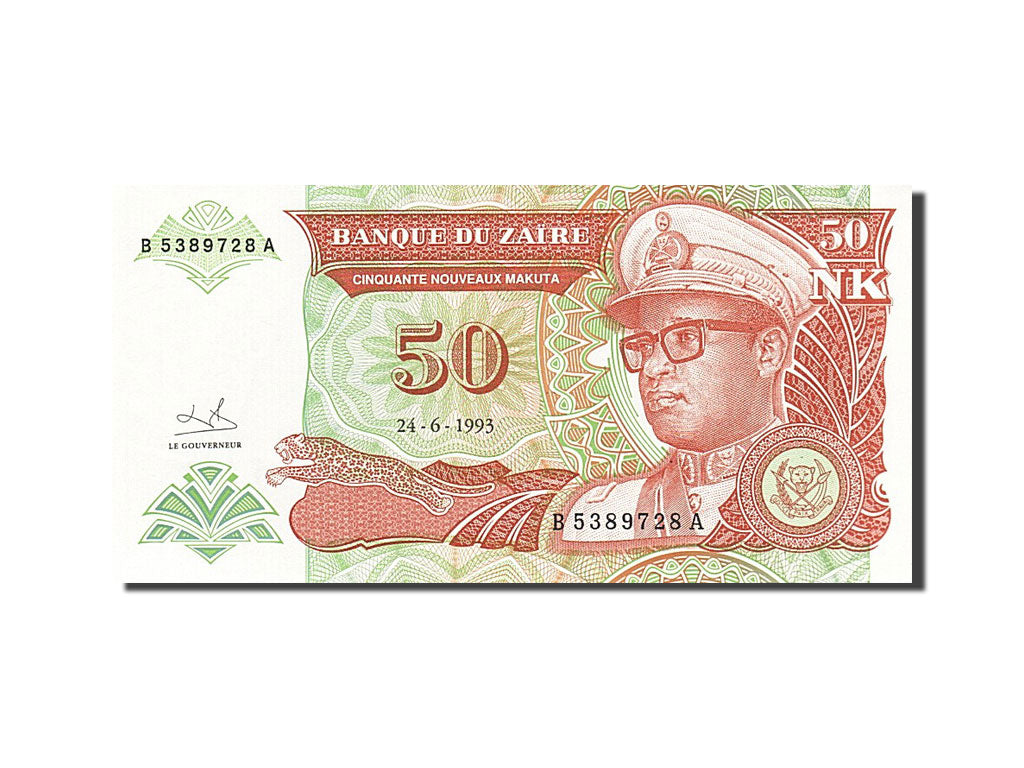 Banknote, Zaire, 50 Nouveaux Makuta, 1993, 1993-06-24, UNC(63)