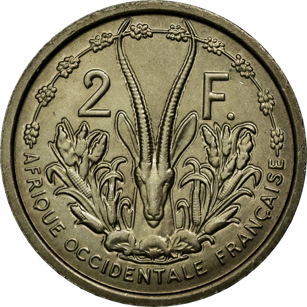 África Ocidental Francesa, 2 Francs, 1948, Cobre-níquel, MS(65-70), Lecompte:9