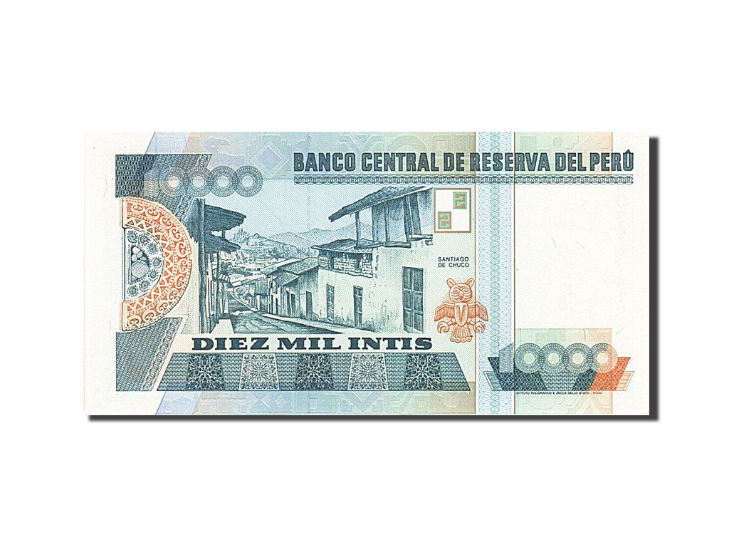 Banknote, Peru, 10,000 Intis, 1988, 1988-06-26, UNC(65-70)