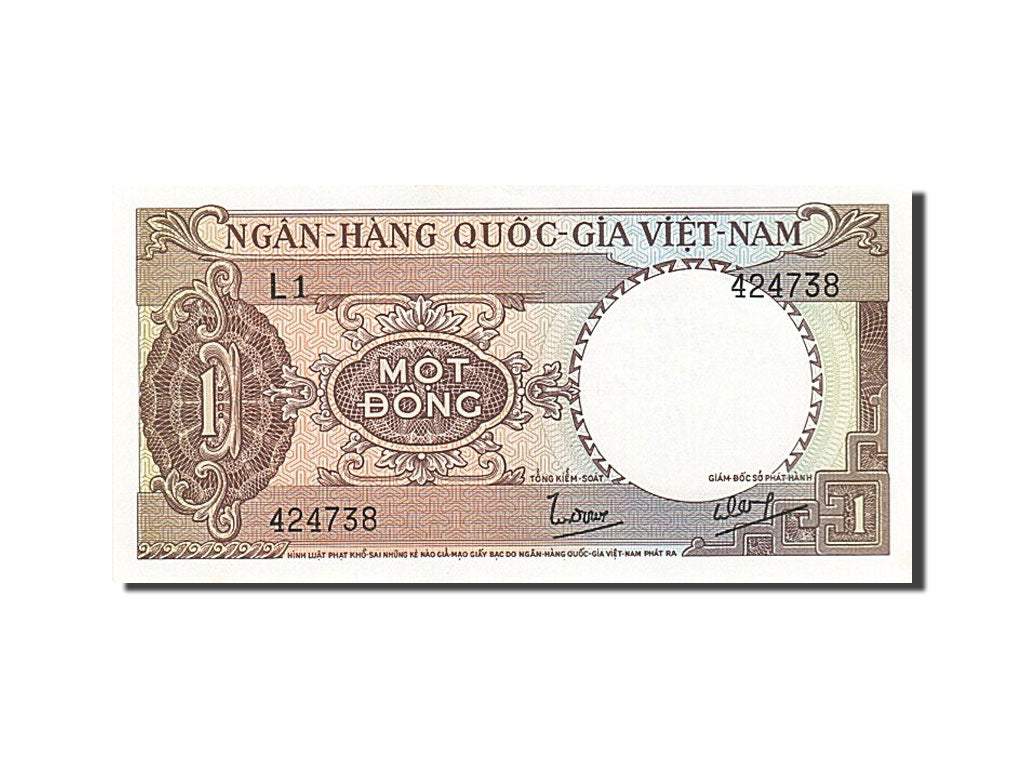 Geldschein, South Viet Nam, 1 D<ox>ng, 1964, UNZ-