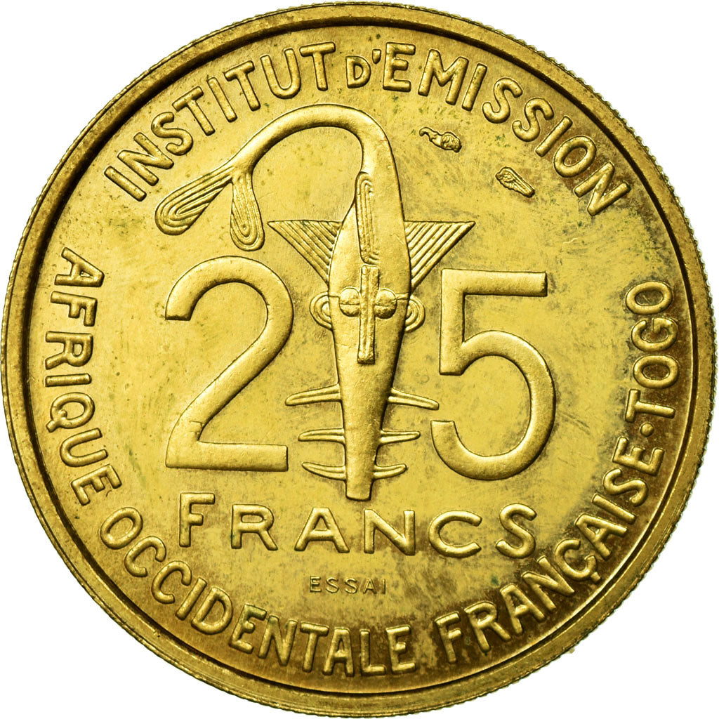 French West Africa, 25 Francs, 1957, Aluminum-Bronze, MS(65-70), Lecompte:21
