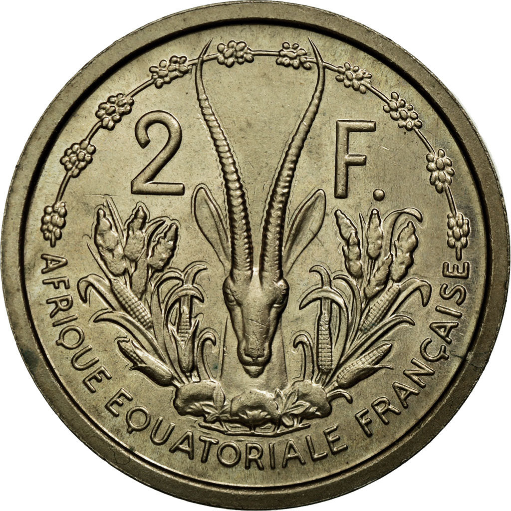 Afrique-Équatoriale française, 2 Francs, 1948, Paris, Cupro-nickel, FDC