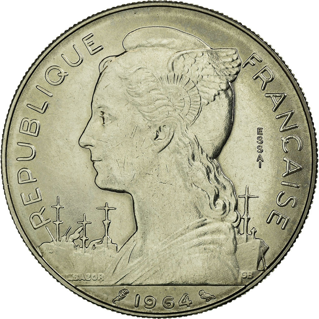 Réunion, 100 Francs, 1964, Nickel, MS(65-70), Lecompte:104