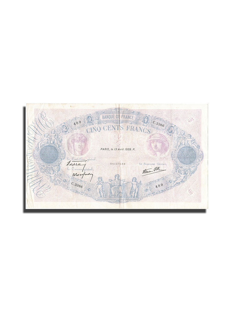 Billet, France, 500 Francs, 500 F 1888-1940 ''Bleu et Rose'', 1939, 1939-04-13