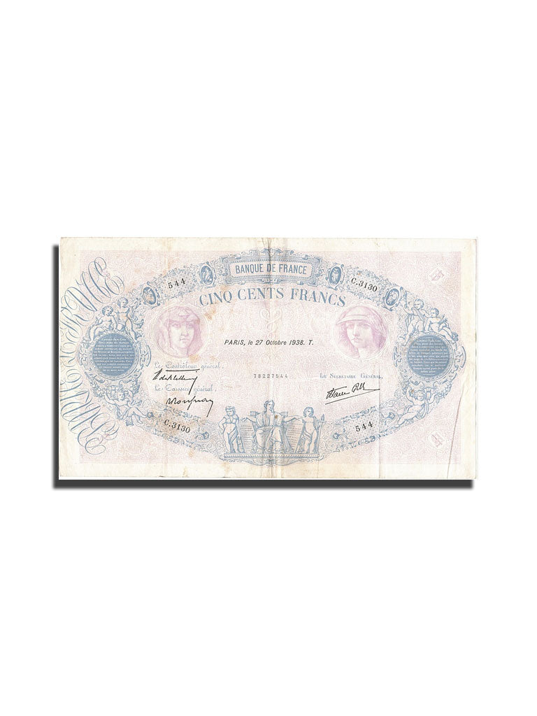 Banknote, France, 500 Francs, 500 F 1888-1940 ''Bleu et Rose'', 1938