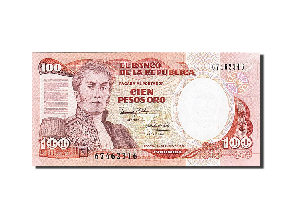 Billet, Colombie, 100 Pesos Oro, 1990, 1990-01-01, NEUF