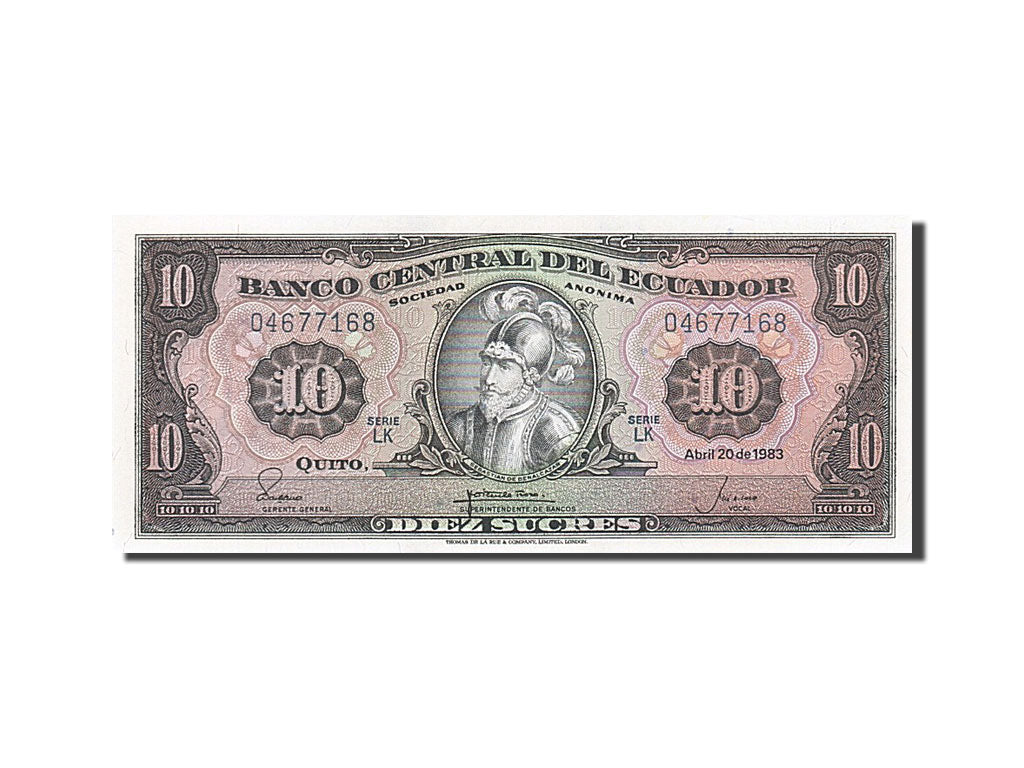 Billete, 10 Sucres, 1983, Ecuador, 1983-04-20, UNC