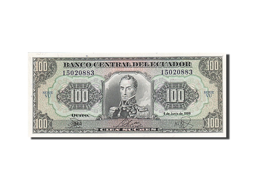 Billete, 100 Sucres, 1988, Ecuador, 1988-06-08, UNC