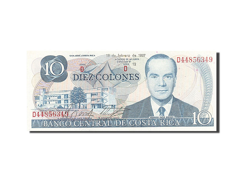 Banknote, Costa Rica, 10 Colones, 1987, 1987-02-18, UNC(65-70)