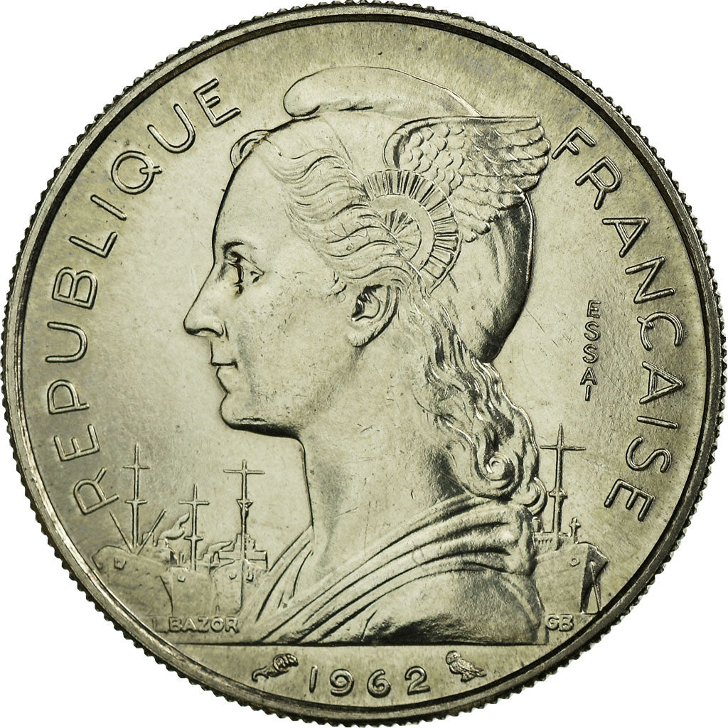 Réunion, 50 Francs, 1962, Nickel, MS(65-70), Lecompte:98