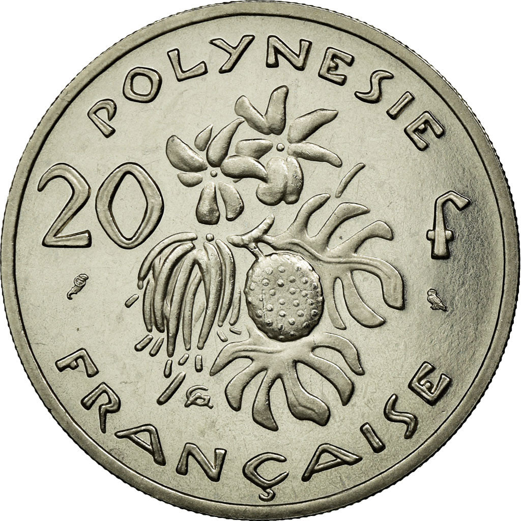 French Polynesia, 20 Francs, 1967, Nickel, MS(65-70), Lecompte:88