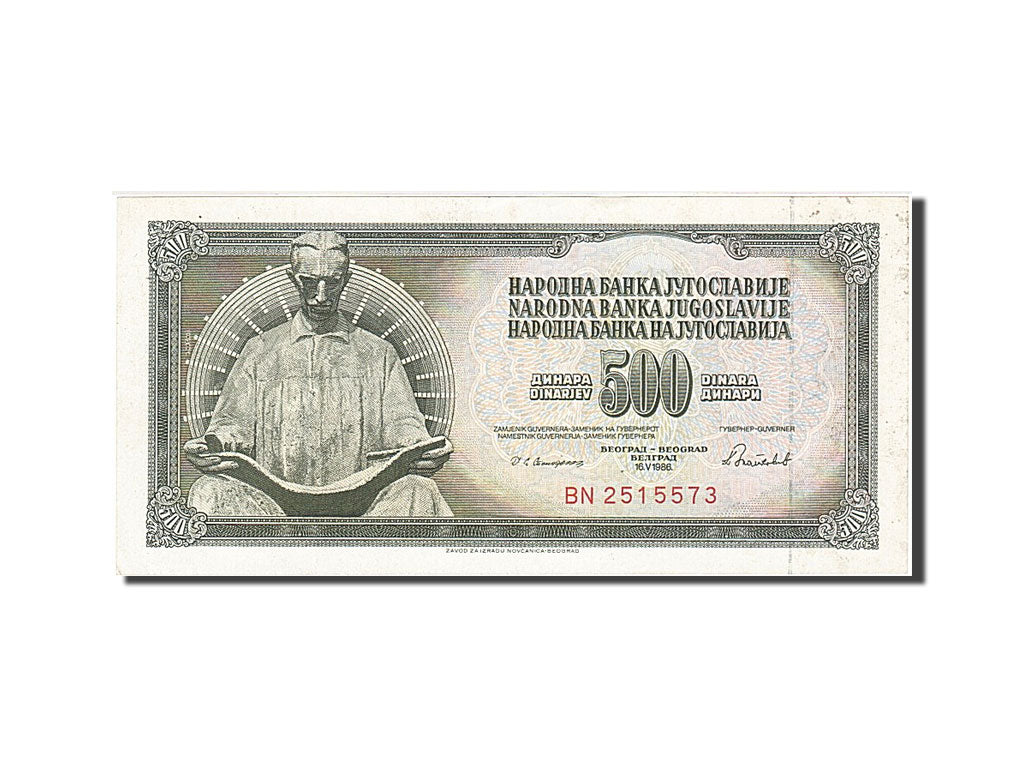 Banconote, Iugoslavia, 500 Dinara, 1986, 1986-05-16, SPL