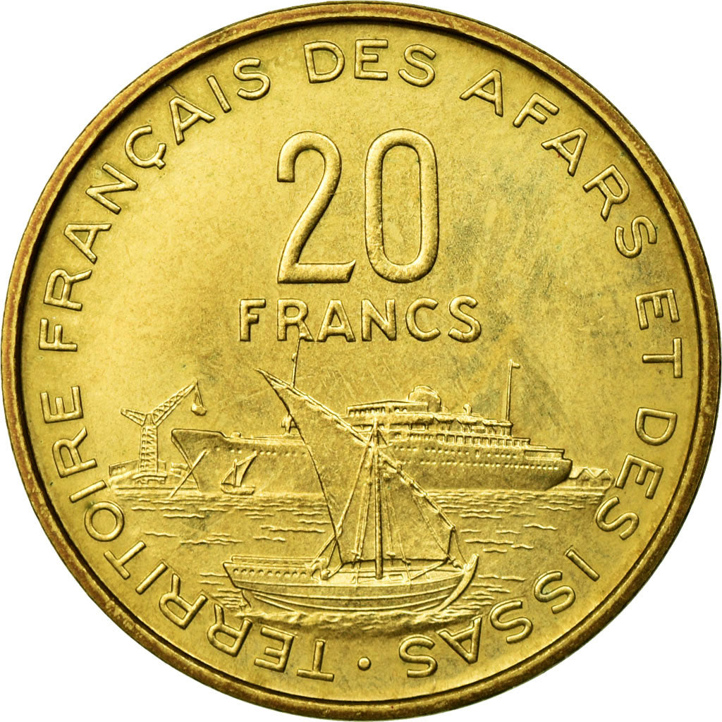 AFARS E ISSAS FRANCESI, 20 Francs, 1968, Paris, Alluminio-bronzo, FDC
