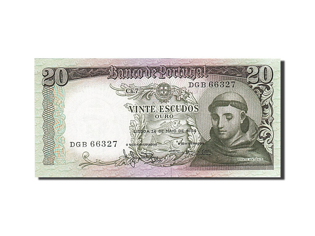 Banknote, Portugal, 20 Escudos, 1964, 1964-05-26, UNC(65-70)