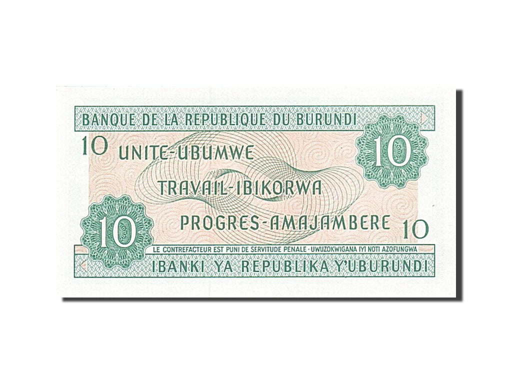 Banknot, Burundi, 10 Francs, 1981, 1981-06-01, UNC(65-70)