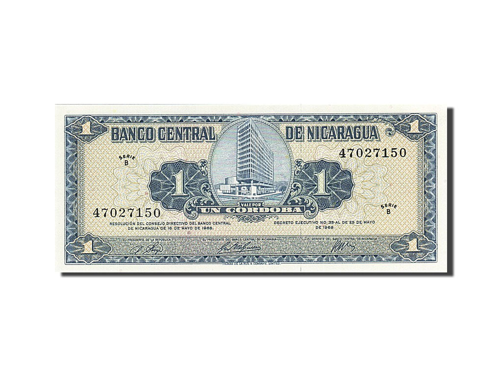 Banknote, Nicaragua, 1 Cordoba, 1968, UNC(65-70)