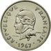 Novas Hébridas, 10 Francs, 1967, Paris, Níquel, MS(65-70), Lecompte:28