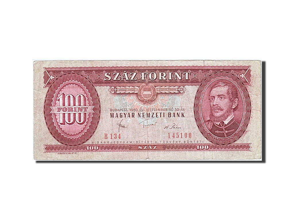 Banknote, Hungary, 100 Forint, 1980, 1980-09-30, VG(8-10)