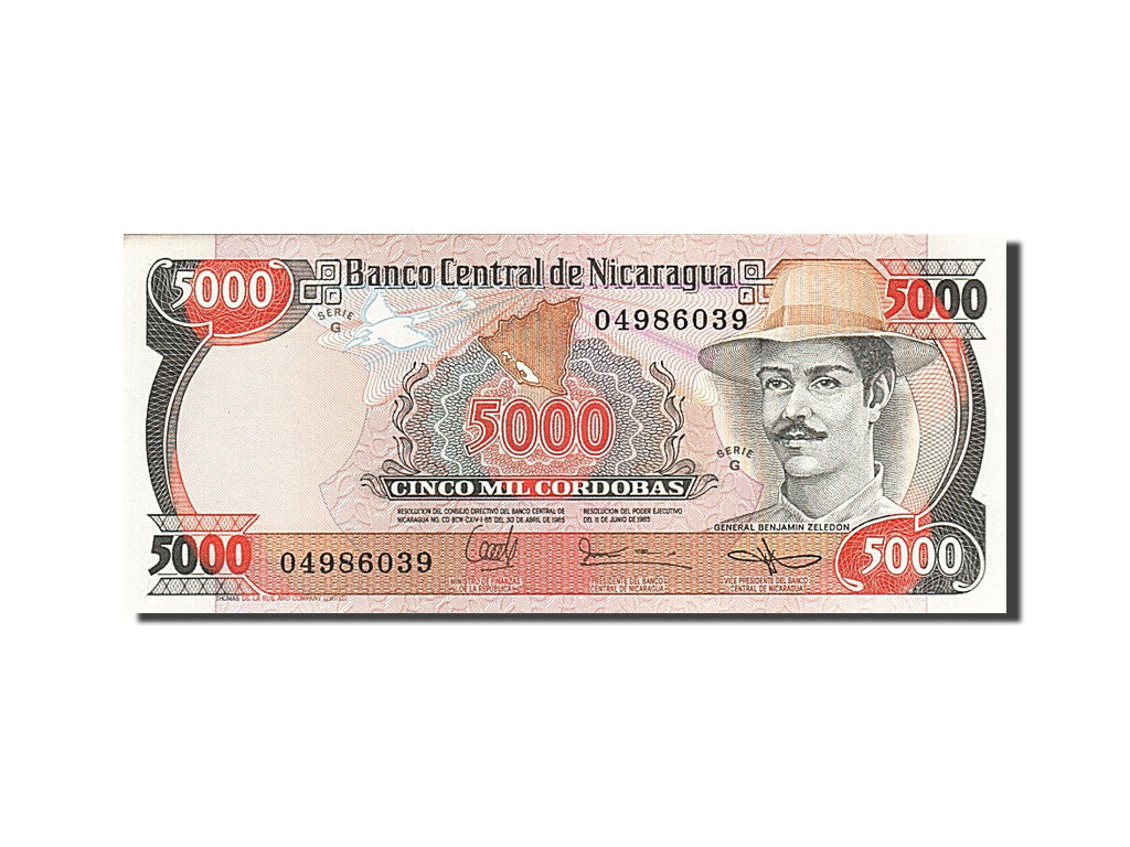 Banconote, Nicaragua, 5000 Cordobas, 1987, SPL
