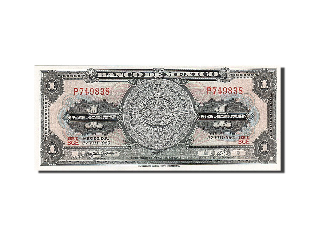 Billet, Mexique, 1 Peso, 1969, 1969-08-27, NEUF