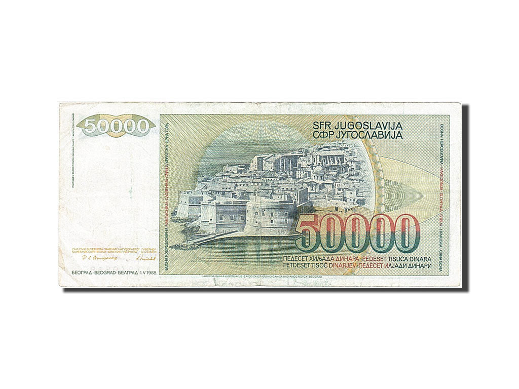 Banknote, Yugoslavia, 50,000 Dinara, 1988, 1988-05-01, VF(20-25)
