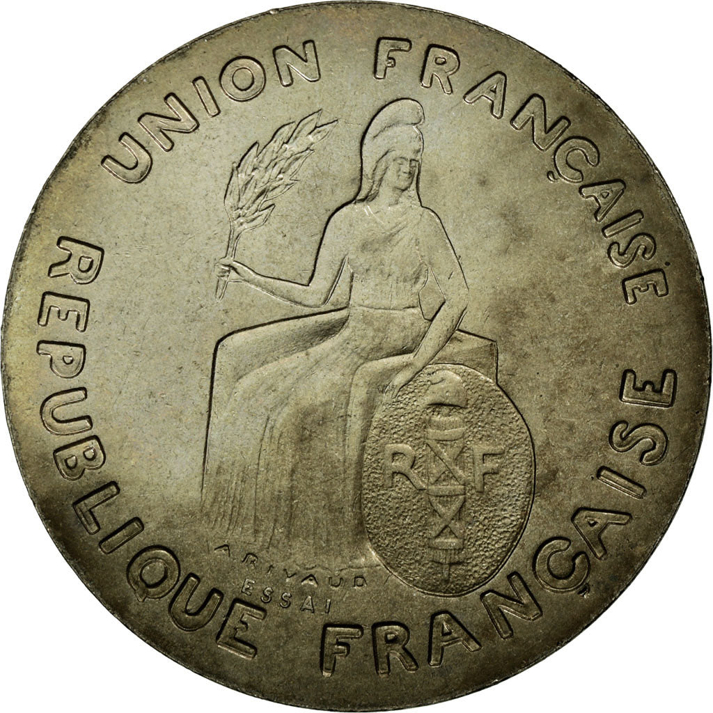 New Caledonia, Franc, 1948, Paris, Nickel-Bronze, MS(65-70), Lecompte:25