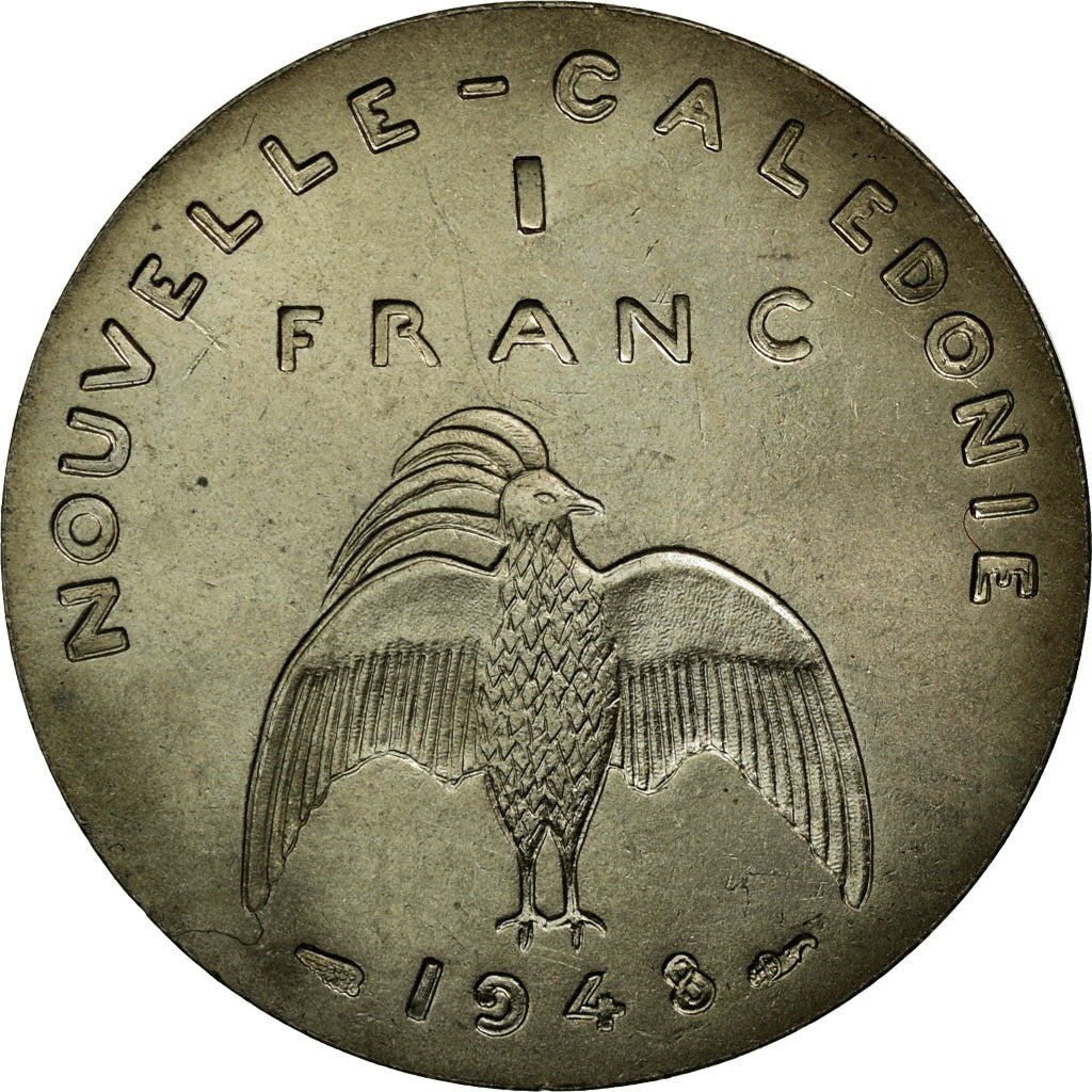 New Caledonia, Franc, 1948, Paris, Nickel-Bronze, MS(65-70), Lecompte:25