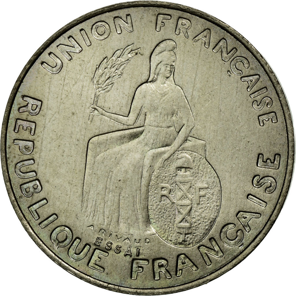 OCEANIA FRANCESE, 50 Centimes, 1948, Bronzo-nichel, FDC, Lecompte:1