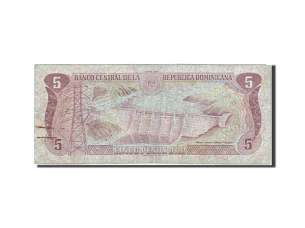 Geldschein, Dominican Republic, 5 Pesos Oro, 1990, SGE