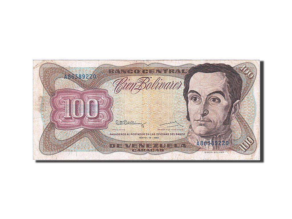 Banknote, Venezuela, 100 Bolivares, 1992, 1992-05-12, VF(20-25)